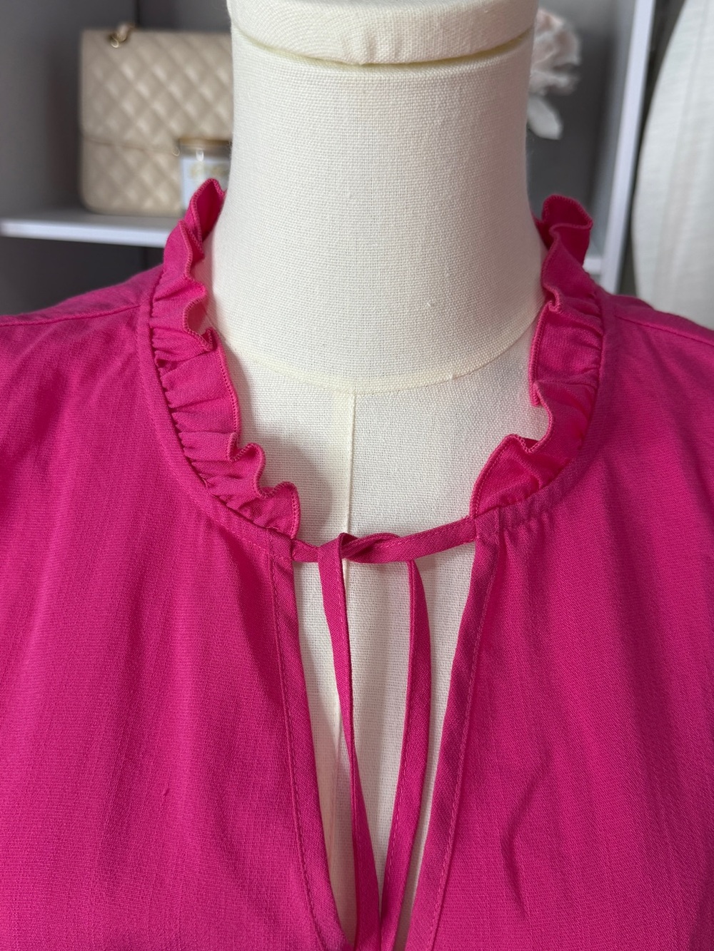 Cupshe Fuchsia Tie-Front Tiered Mini Dress - Picture 7 of 10